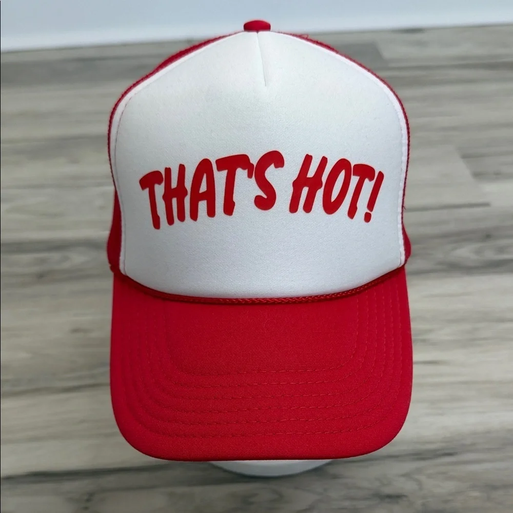 THAT’S HOTT Red and White Trucker Hat NWOT O/S
